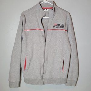 Fila Mens Fleece Sweatshirt Jacket  Full Zip Adult  Gray  Size Small